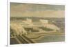 Vue de l'Orangerie, des parterres et du château de Versailles prises des hauteurs de Satory-Etienne Allegrain-Framed Giclee Print