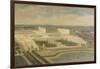 Vue de l'Orangerie, des parterres et du château de Versailles prises des hauteurs de Satory-Etienne Allegrain-Framed Giclee Print