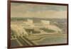 Vue de l'Orangerie, des parterres et du château de Versailles prises des hauteurs de Satory-Etienne Allegrain-Framed Giclee Print