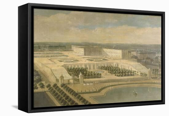 Vue de l'Orangerie, des parterres et du château de Versailles prises des hauteurs de Satory-Etienne Allegrain-Framed Stretched Canvas