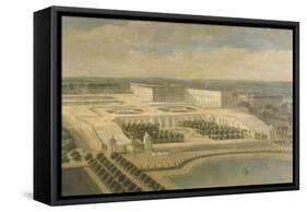 Vue de l'Orangerie, des parterres et du château de Versailles prises des hauteurs de Satory-Etienne Allegrain-Framed Stretched Canvas