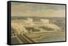 Vue de l'Orangerie, des parterres et du château de Versailles prises des hauteurs de Satory-Etienne Allegrain-Framed Stretched Canvas