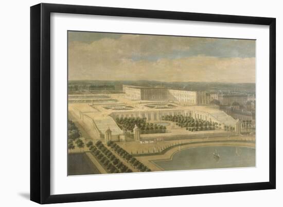 Vue de l'Orangerie, des parterres et du château de Versailles prises des hauteurs de Satory-Etienne Allegrain-Framed Giclee Print