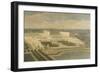 Vue de l'Orangerie, des parterres et du château de Versailles prises des hauteurs de Satory-Etienne Allegrain-Framed Giclee Print