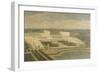 Vue de l'Orangerie, des parterres et du château de Versailles prises des hauteurs de Satory-Etienne Allegrain-Framed Giclee Print