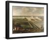 Vue de l'Orangerie, des parterres et du château de Versailles prises des hauteurs de Satory-Etienne Allegrain-Framed Giclee Print