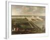 Vue de l'Orangerie, des parterres et du château de Versailles prises des hauteurs de Satory-Etienne Allegrain-Framed Giclee Print