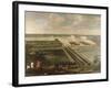 Vue de l'Orangerie, des parterres et du château de Versailles prises des hauteurs de Satory-Etienne Allegrain-Framed Giclee Print