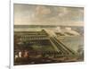 Vue de l'Orangerie, des parterres et du château de Versailles prises des hauteurs de Satory-Etienne Allegrain-Framed Giclee Print