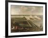 Vue de l'Orangerie, des parterres et du château de Versailles prises des hauteurs de Satory-Etienne Allegrain-Framed Giclee Print