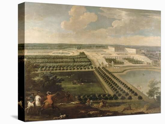 Vue de l'Orangerie, des parterres et du château de Versailles prises des hauteurs de Satory-Etienne Allegrain-Stretched Canvas