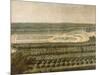 Vue de l'Orangerie, des parterres et du château de Versailles prises des hauteurs de Satory-Etienne Allegrain-Mounted Giclee Print