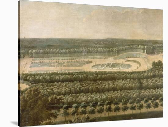 Vue de l'Orangerie, des parterres et du château de Versailles prises des hauteurs de Satory-Etienne Allegrain-Stretched Canvas