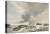Vue de la coupole des Invalides et des toits environnants-Eugene Delacroix-Stretched Canvas