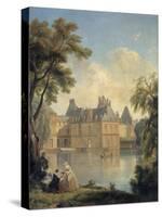 Vue de la cour de la Fontaine..-Jean Charles Joseph Remond-Stretched Canvas