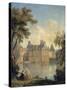 Vue de la cour de la Fontaine..-Jean Charles Joseph Remond-Stretched Canvas