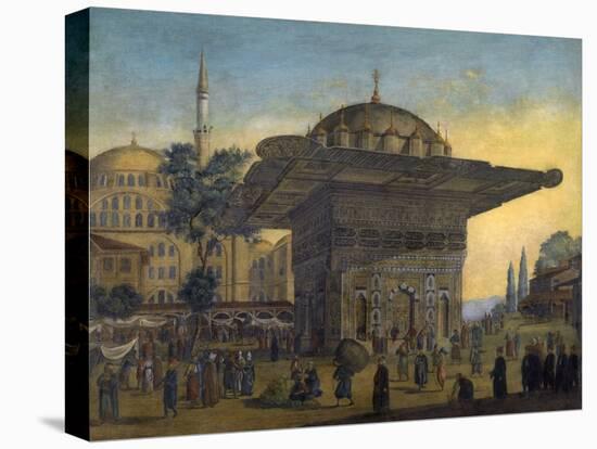 Vue De La Fontaine Tophane (Top Hane), Istanbul, Turquie  Peinture D' Antoine Ignace Melling (1763-Anton Ignaz Melling-Stretched Canvas