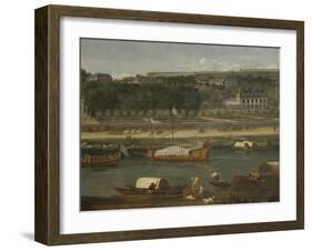 Vue de la Grande Cascade, des parterres et du château de Saint-Cloud prise de la Seine avant 1671-der Meulen Adam Frans Van-Framed Giclee Print