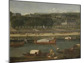 Vue de la Grande Cascade, des parterres et du château de Saint-Cloud prise de la Seine avant 1671-der Meulen Adam Frans Van-Mounted Giclee Print