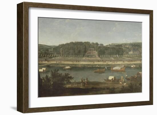 Vue de la Grande Cascade, des parterres et du château de Saint-Cloud prise de la Seine avant 1671-der Meulen Adam Frans Van-Framed Giclee Print