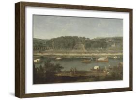 Vue de la Grande Cascade, des parterres et du château de Saint-Cloud prise de la Seine avant 1671-der Meulen Adam Frans Van-Framed Giclee Print