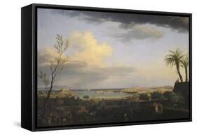 Vue de la rade d'Antibes-Claude Joseph Vernet-Framed Stretched Canvas