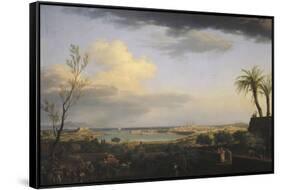 Vue de la rade d'Antibes-Claude Joseph Vernet-Framed Stretched Canvas