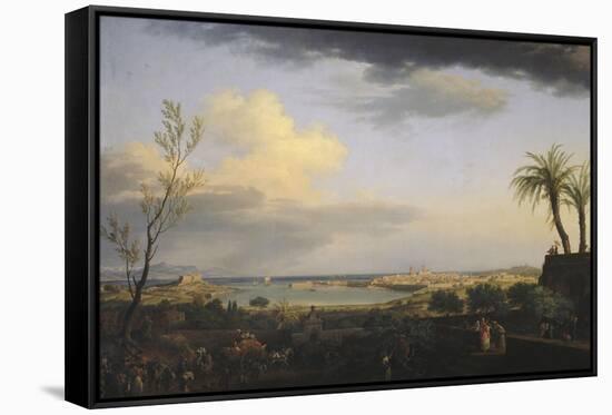 Vue de la rade d'Antibes-Claude Joseph Vernet-Framed Stretched Canvas