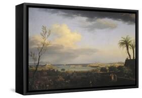 Vue de la rade d'Antibes-Claude Joseph Vernet-Framed Stretched Canvas