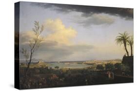 Vue de la rade d'Antibes-Claude Joseph Vernet-Stretched Canvas