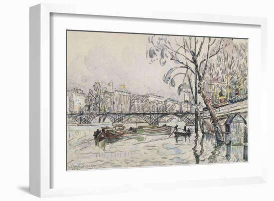 Vue de la Seine en crue au Pont des Arts-Paul Signac-Framed Giclee Print