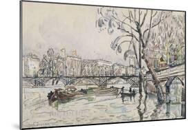 Vue de la Seine en crue au Pont des Arts-Paul Signac-Mounted Giclee Print