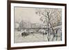 Vue de la Seine en crue au Pont des Arts-Paul Signac-Framed Giclee Print