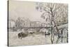 Vue de la Seine en crue au Pont des Arts-Paul Signac-Stretched Canvas