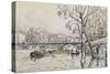 Vue de la Seine en crue au Pont des Arts-Paul Signac-Stretched Canvas