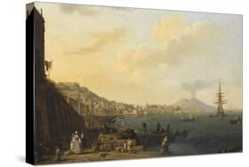 Vue de Naples avec le Vésuve-Claude Joseph Vernet-Stretched Canvas