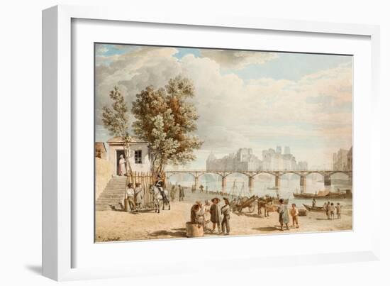 Vue De Paris - Pont Des Arts (France) (View of Paris) - Oeuvre De Alexander Pavlovich Briullov (Ale-Alexander Pavlovich Briullov-Framed Giclee Print