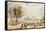 Vue De Paris - Pont Des Arts (France) (View of Paris) - Oeuvre De Alexander Pavlovich Briullov (Ale-Alexander Pavlovich Briullov-Framed Stretched Canvas