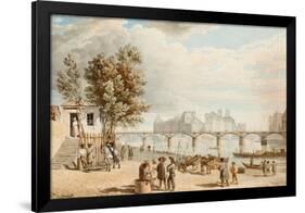 Vue De Paris - Pont Des Arts (France) (View of Paris) - Oeuvre De Alexander Pavlovich Briullov (Ale-Alexander Pavlovich Briullov-Framed Giclee Print