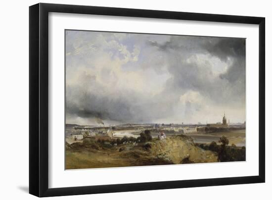 Vue de Paris prise des hauteurs de Passy, vers 1830-Charles Mozin-Framed Giclee Print