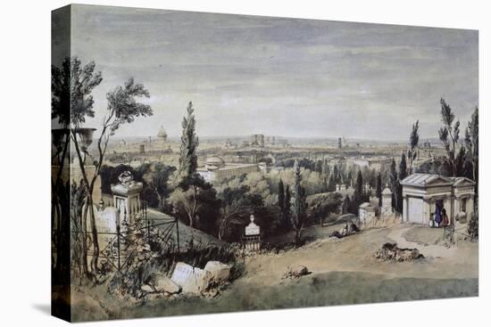 Vue de Paris prise du cimetière de Père Lachaise-null-Stretched Canvas