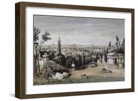 Vue de Paris prise du cimetière de Père Lachaise-null-Framed Giclee Print