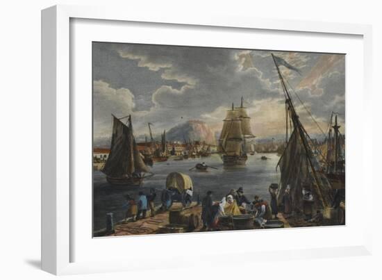 Vue de port de Cherbourg-null-Framed Giclee Print