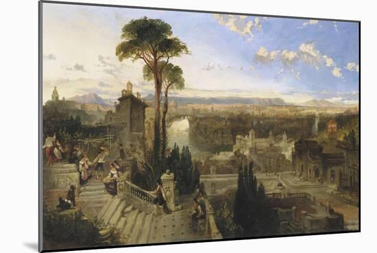 Vue de Rome au crépuscule prise du couvent San Onofrio sur le mont Janicule-David Roberts-Mounted Giclee Print