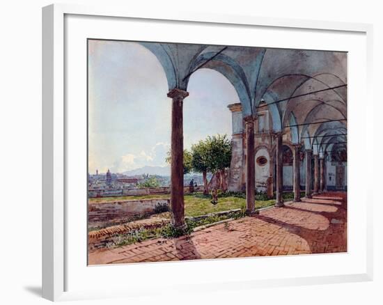 Vue De Rome (Italie) Depuis L'eglise Sant Onofrio (View from Sant'onofrio on Rome) - Oeuvre De Rudo-Rudolph von Alt-Framed Giclee Print