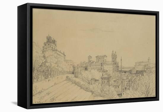 Vue de Rome prise du Pincio-Victor Baltard-Framed Stretched Canvas