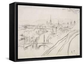 Vue de Rouen-Camille Pissarro-Framed Stretched Canvas