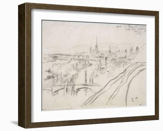 Vue de Rouen-Camille Pissarro-Framed Giclee Print