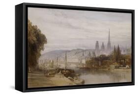 Vue de Rouen-William Callow-Framed Stretched Canvas