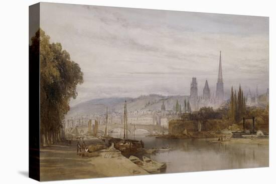 Vue de Rouen-William Callow-Stretched Canvas